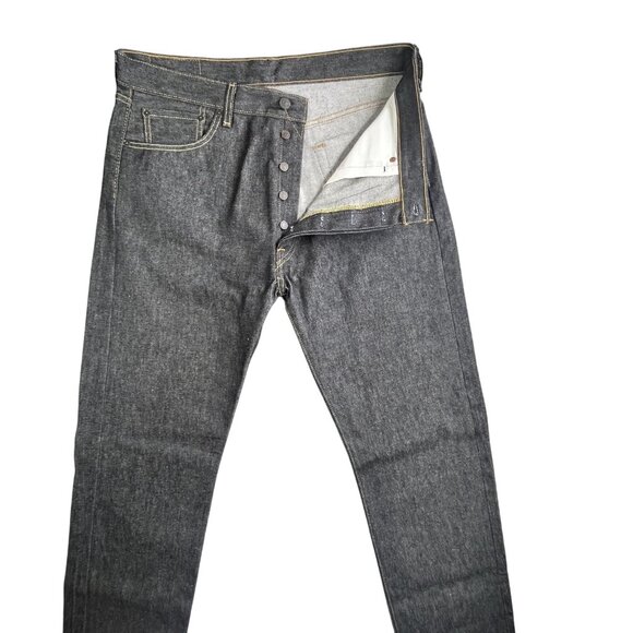Levis 501 Jeans Mens 36x36 Black Button Fly Straight Leg Denim Skater Grunge Y2K - Picture 1 of 16